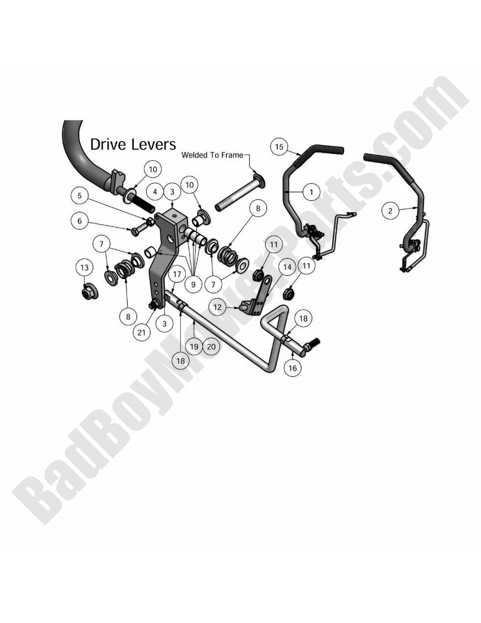 586 - Bad Boy Mower Parts Lookup > 2010 > ZT > Drive Arms