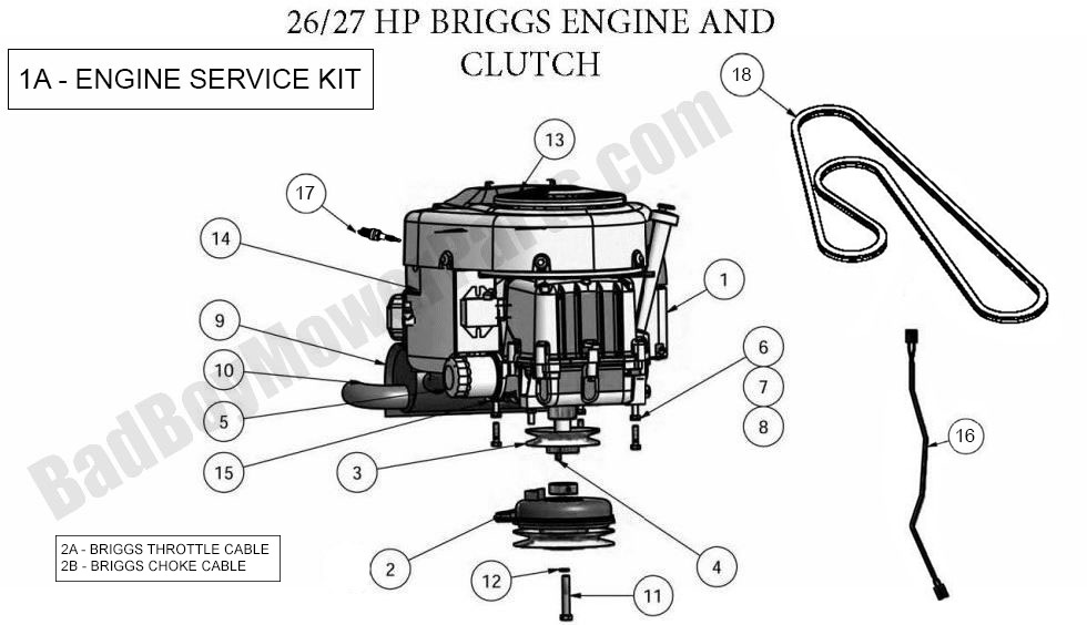 680 - Bad Boy Mower Parts Lookup > 2011 > ZT > Engine - Briggs 27HP