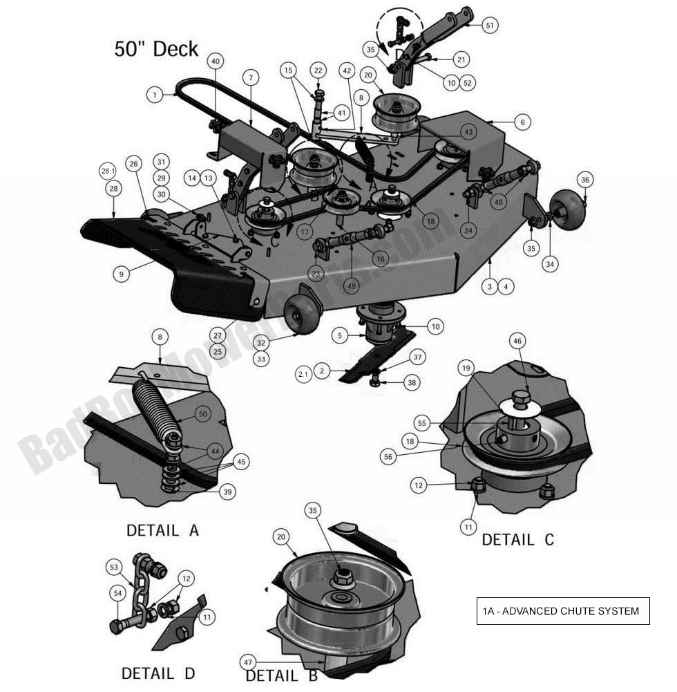 682 - Bad Boy Mower Parts Lookup > 2011 > ZT > 50\" Deck Assembly