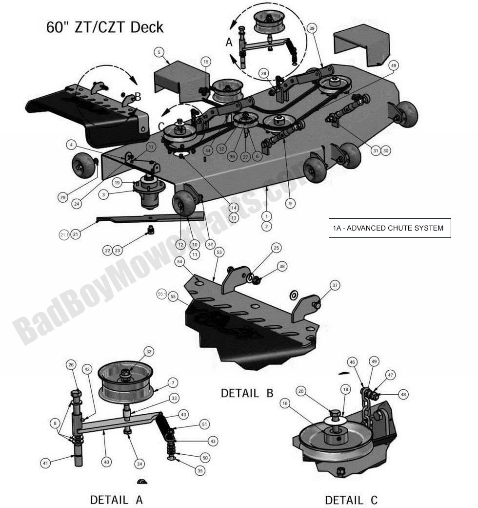 683 - Bad Boy Mower Parts Lookup > 2011 > ZT > 60\" Deck Assembly