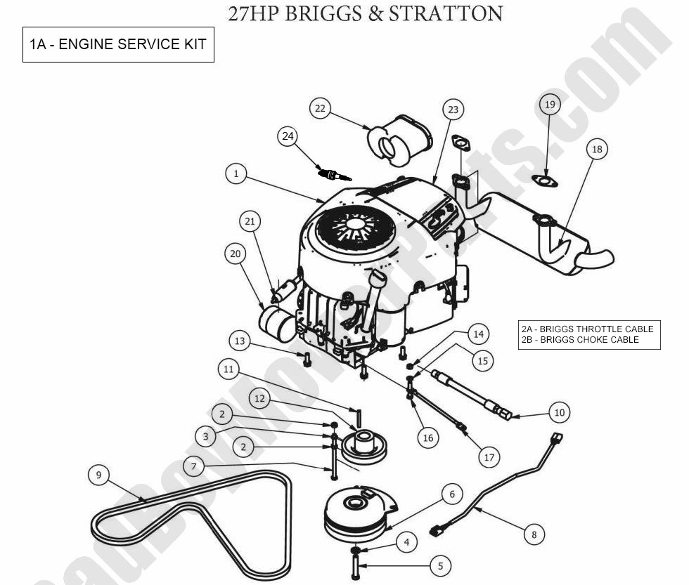 774 - Bad Boy Mower Parts Lookup > 2012 > ZT > Engine - Briggs 27HP