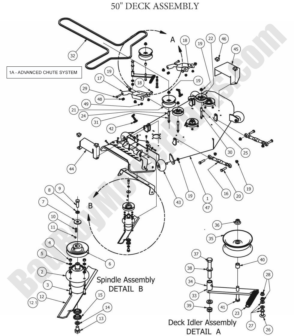 777 - Bad Boy Mower Parts Lookup > 2012 > ZT > 50\" Deck Assembly