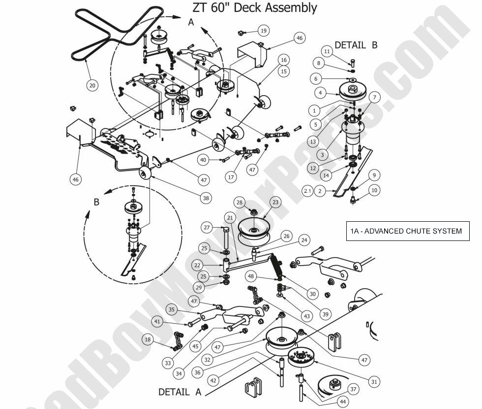779 - Bad Boy Mower Parts Lookup > 2012 > ZT > 60\" Deck Assembly