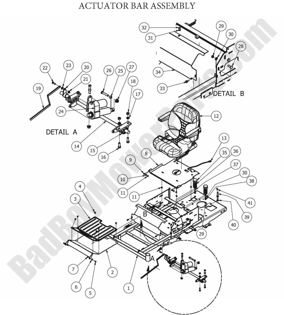 780 - Bad Boy Mower Parts Lookup > 2012 > ZT > Actuator Bar Assembly