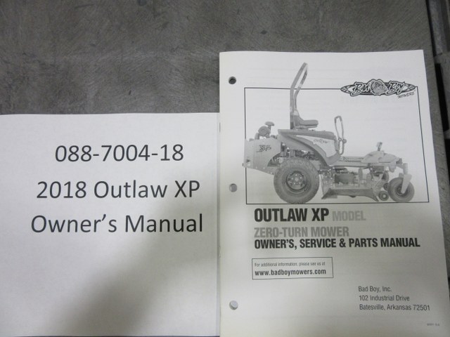 Bad Boy Mower Parts | 088-7004-18 - 2018 Outlaw XP Owner's Manual
