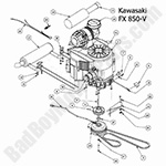 Bad Boy Mower Kawasaki FX850 Service Kit Fits Outlaw XP 2012 & up 