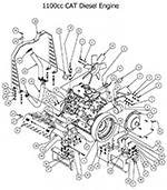 Engine - CAT Diesel Engine Assembly