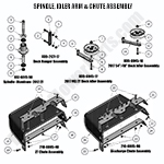 Spindle, Idler Arm, Chute Assembly
