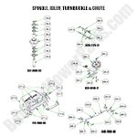 Spindle, Idler, Turnbuckle & Chute