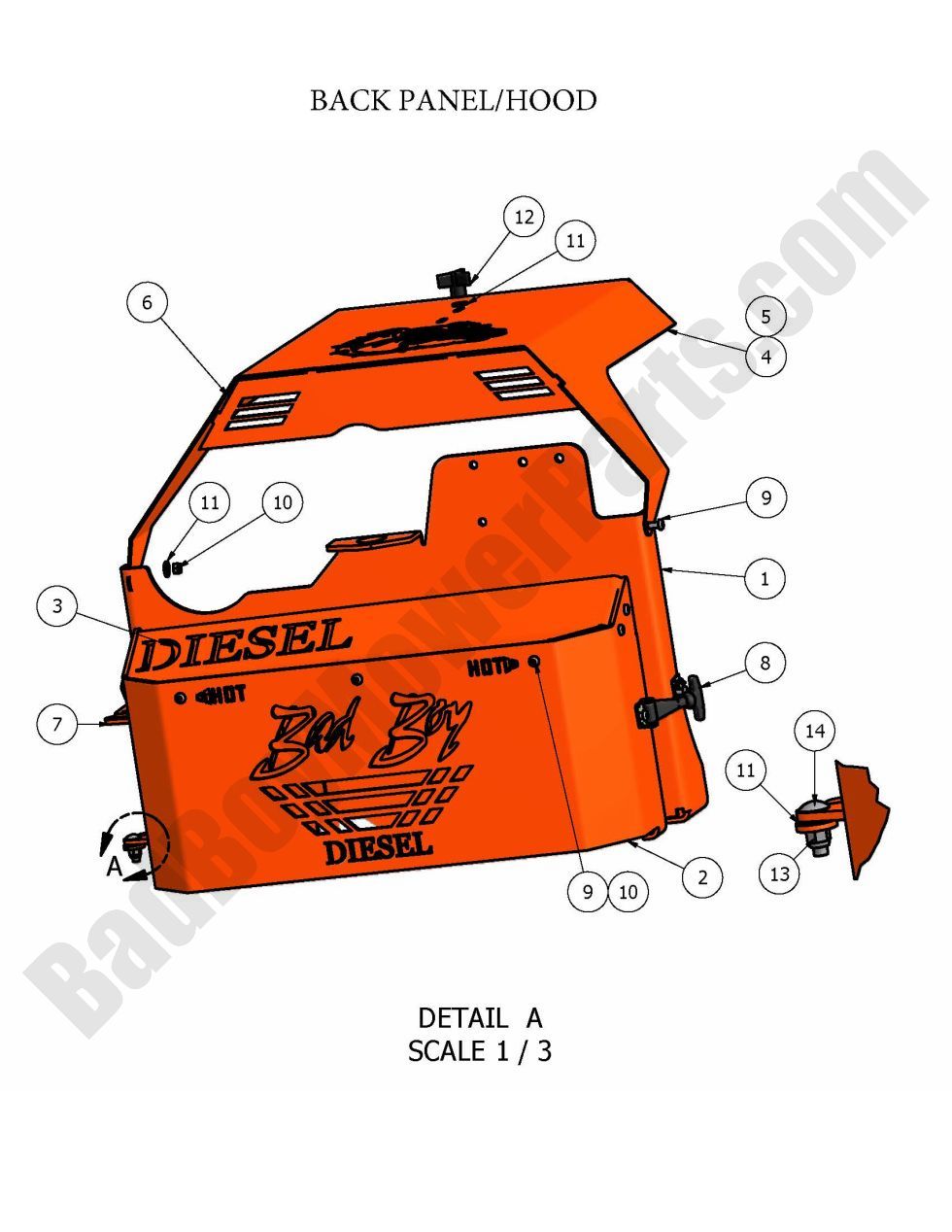 2009 Diesel - Back Panel/Hood
