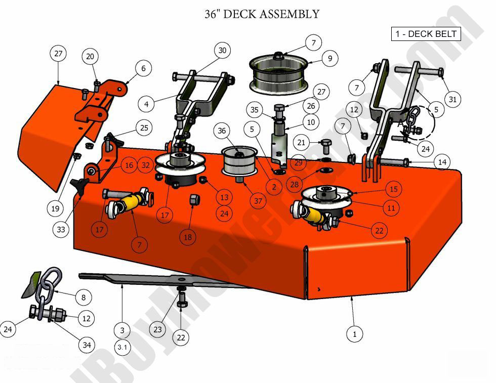 2009 ZT 36" Deck Assembly