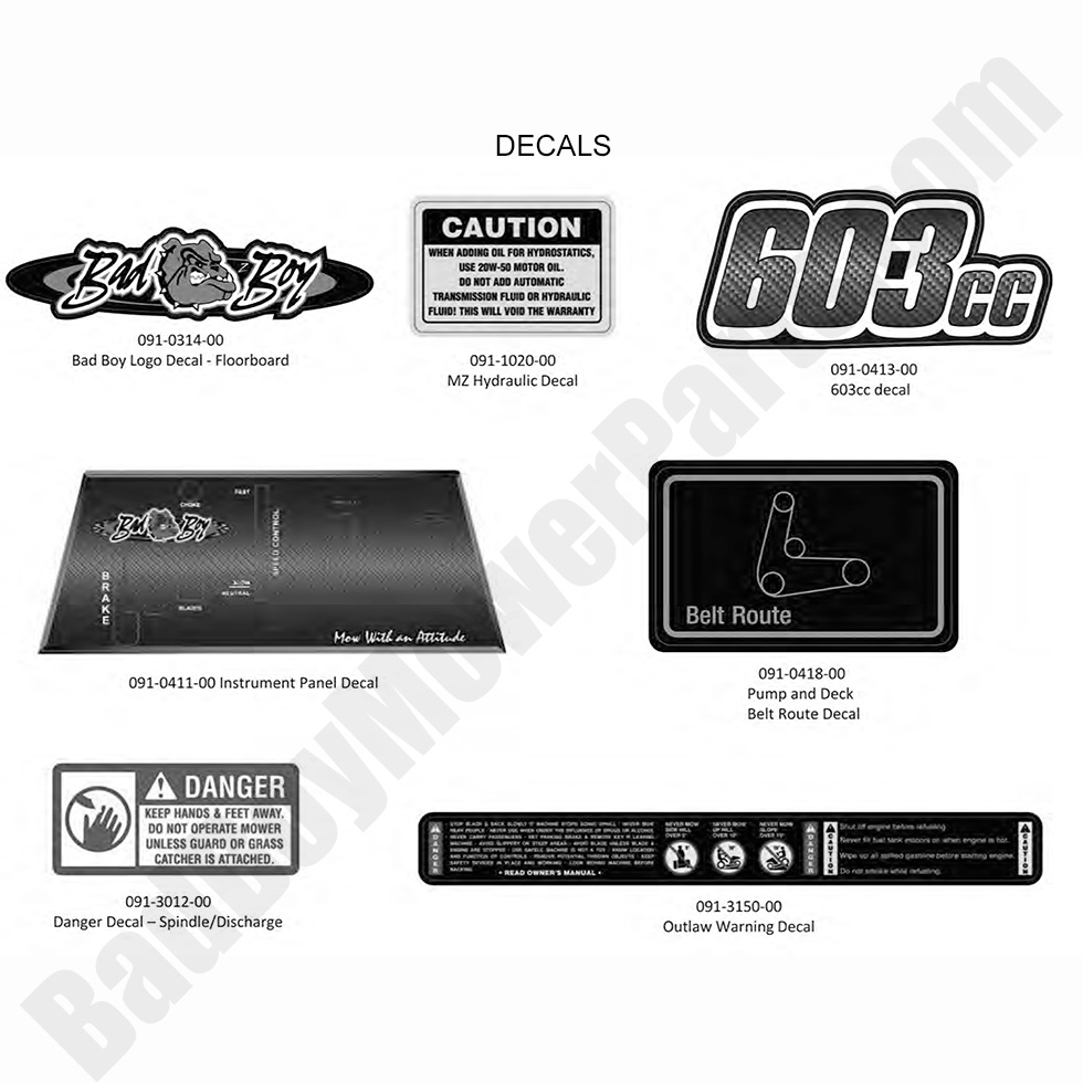 2017 Walk Behind - Decals