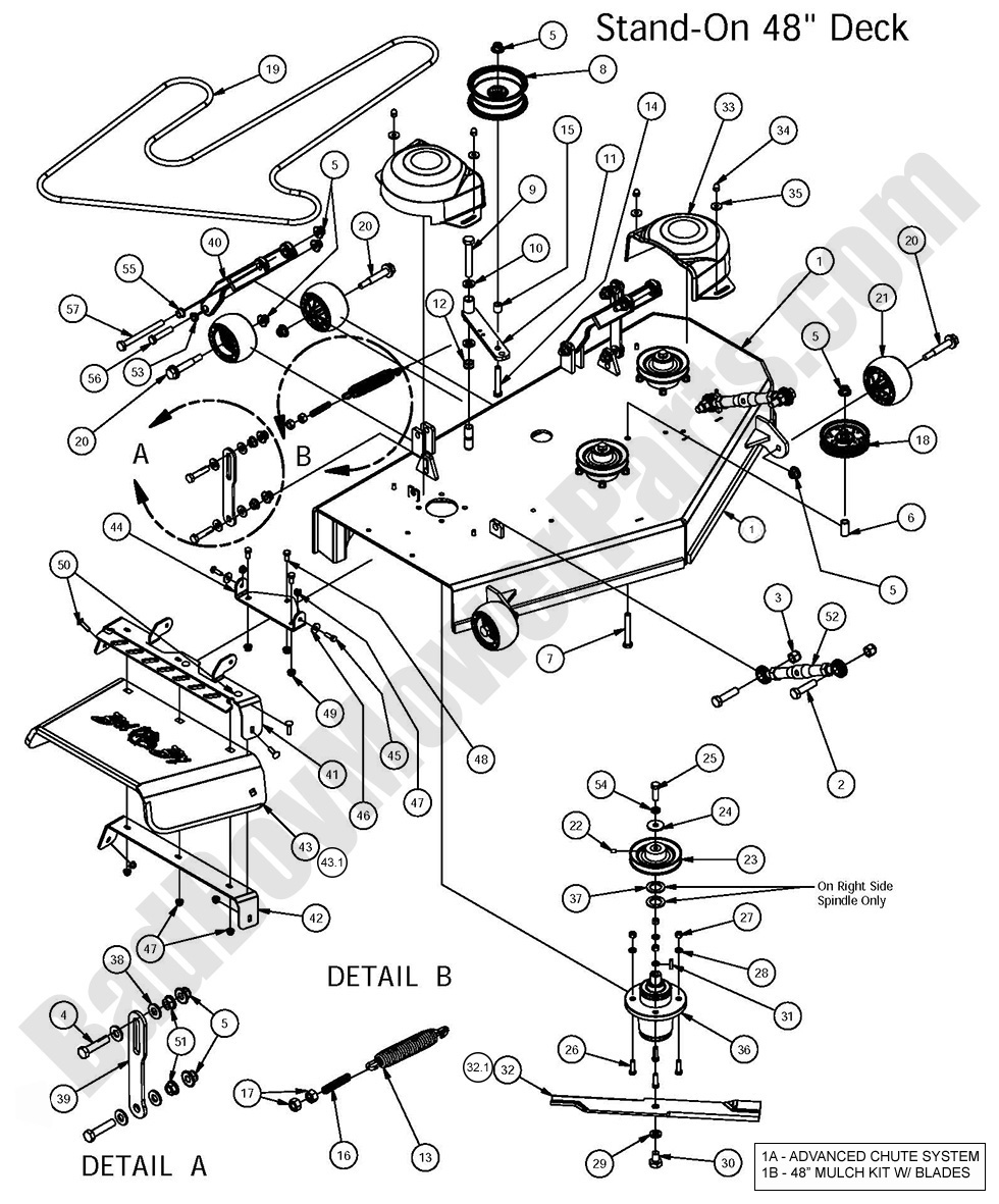 2016 Stand-On|48in Deck Assembly Diagram|Bad Boy Mower Parts