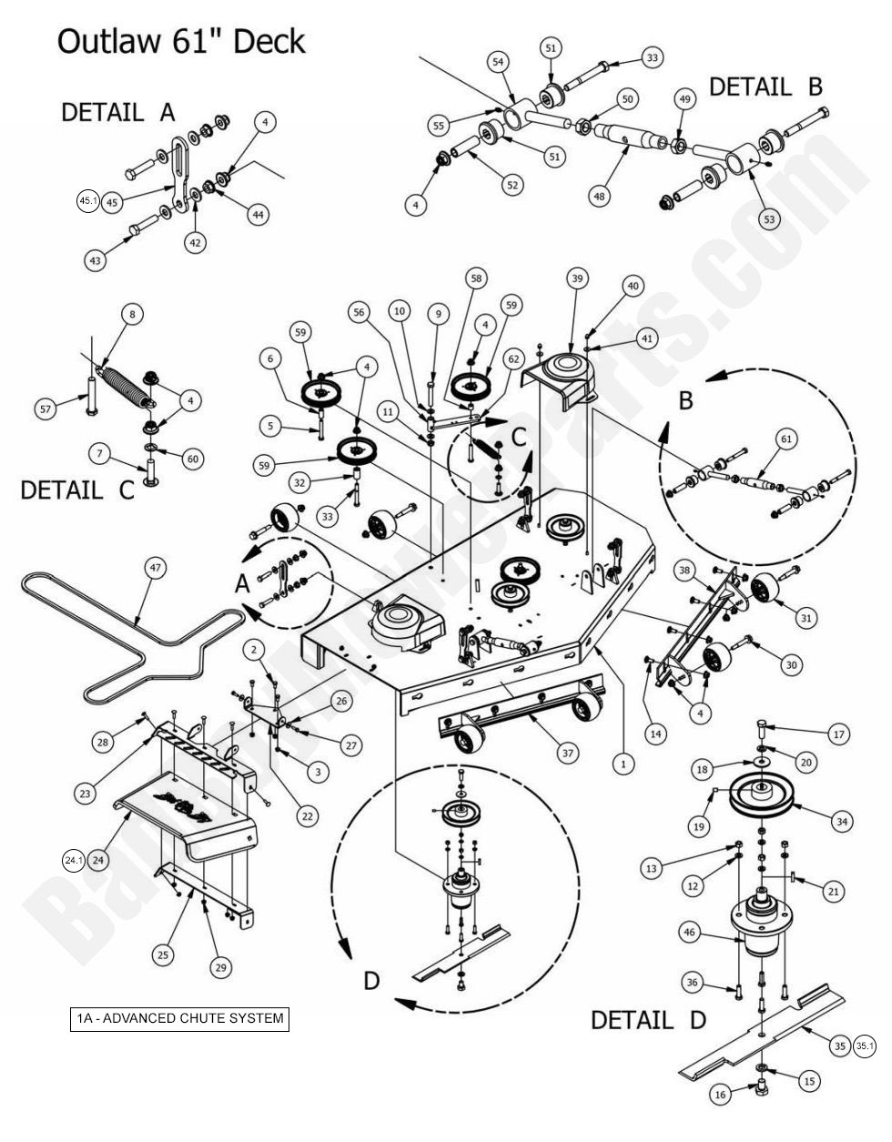 2015 Outlaw & Outlaw Extreme - 61" Deck Assembly
