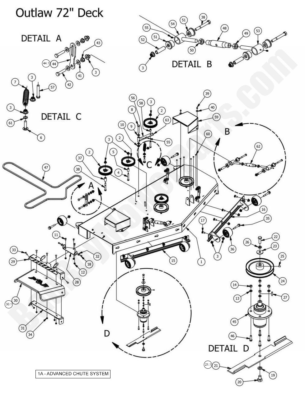 2015 Outlaw & Outlaw Extreme - 72" Deck Assembly