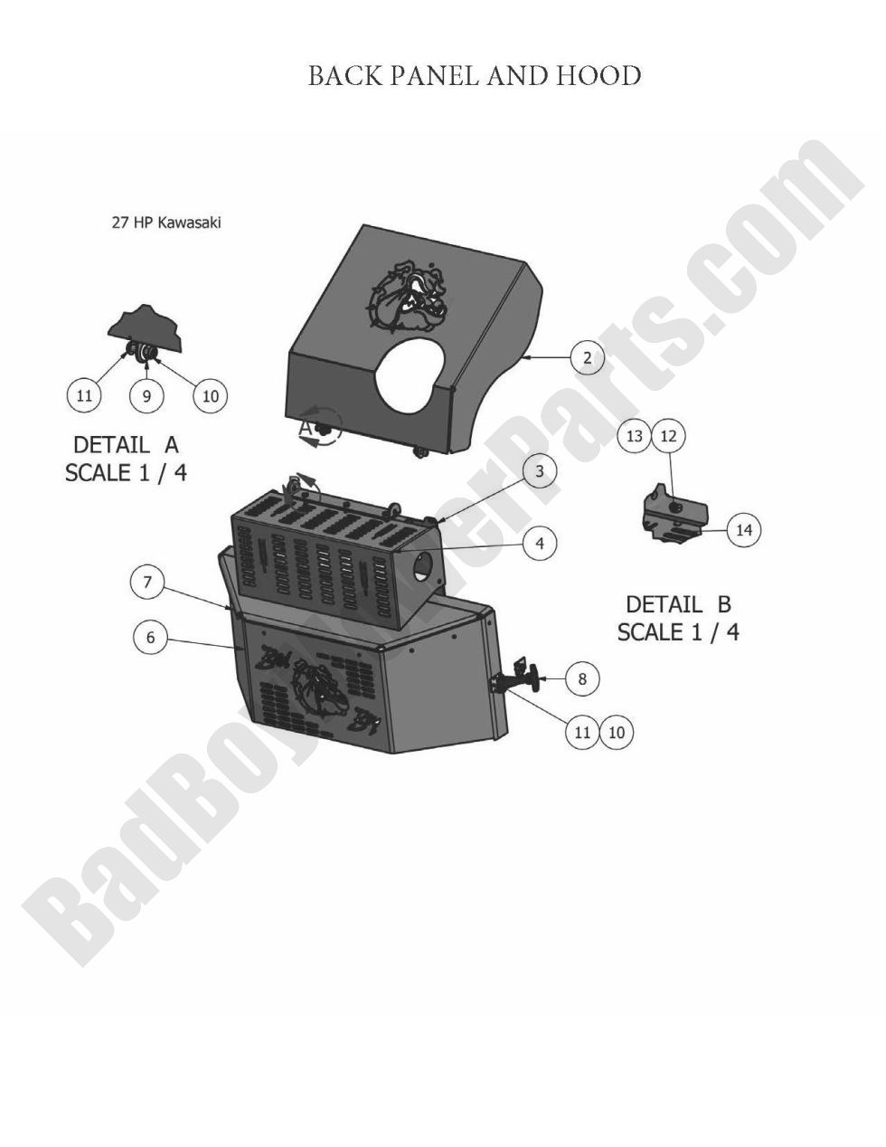 2010 AOS - Back Panel 27Hp Kawasaki