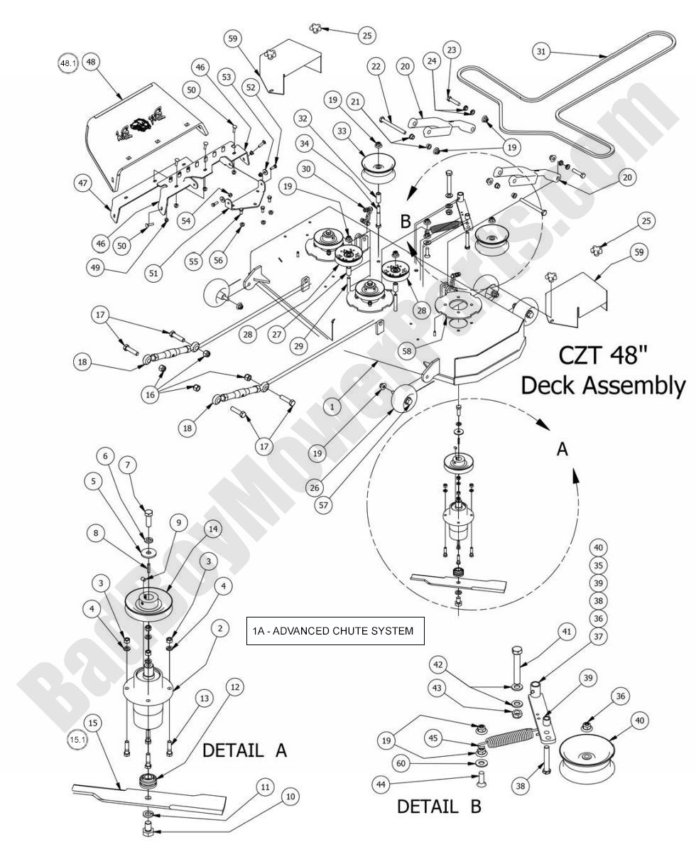 2014 CZT Elite 48" Deck Assembly