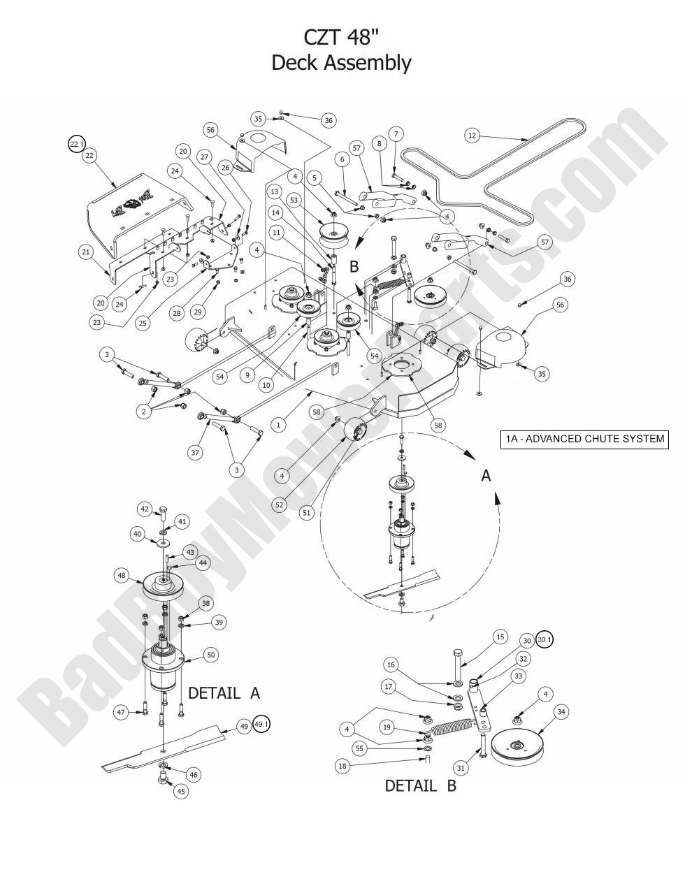 2015 CZT Elite - 48" Deck Assembly
