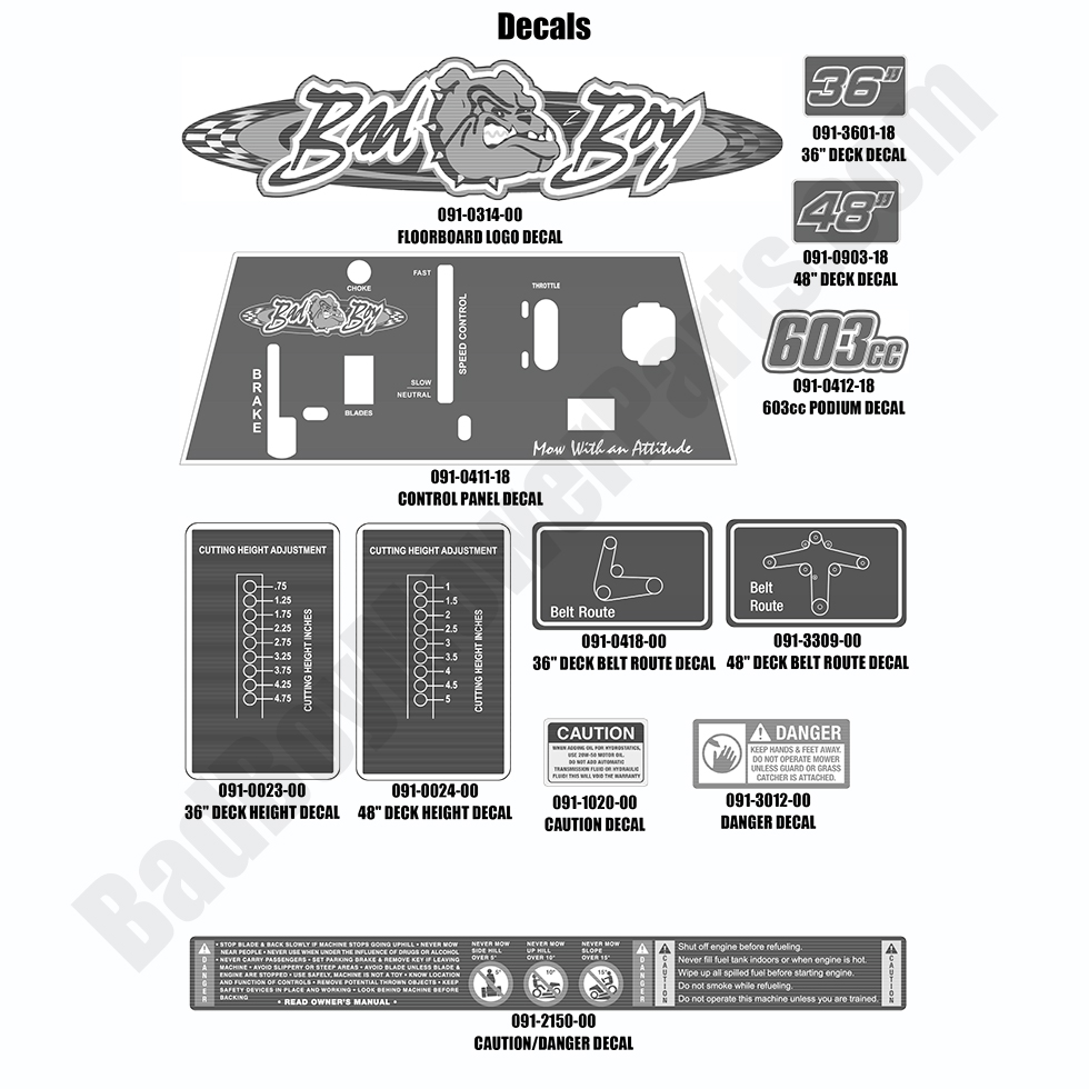 2018 Walk Behind - Decals
