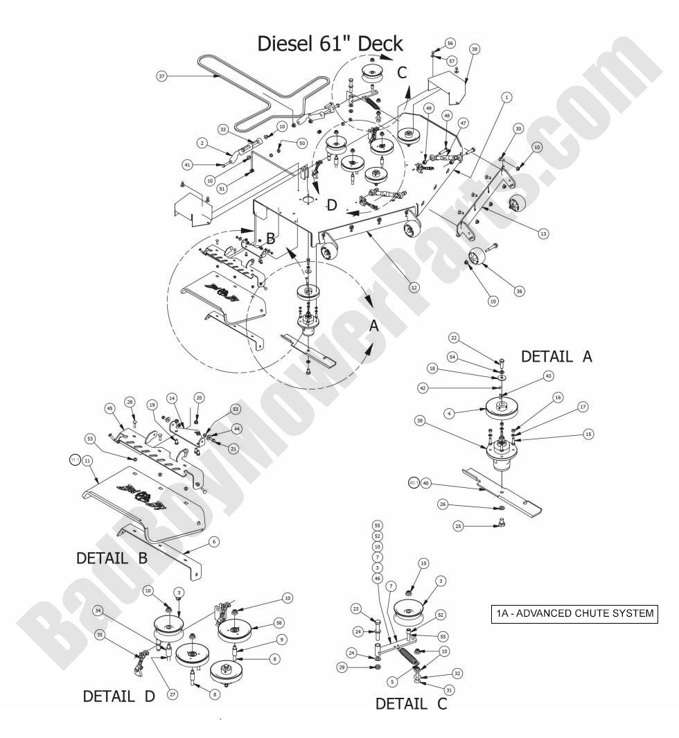 2015 Diesels - 61" Deck Assembly