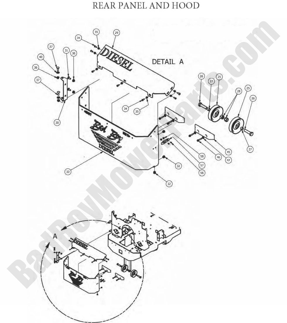 2012 Diesels - Rear Panel & Hood