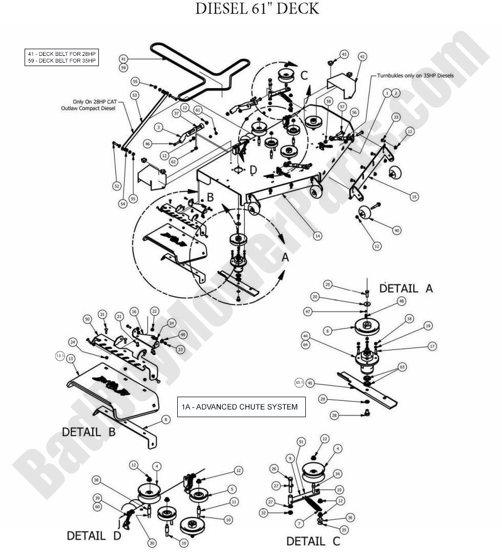 2013 Diesels - 61" Deck Assembly
