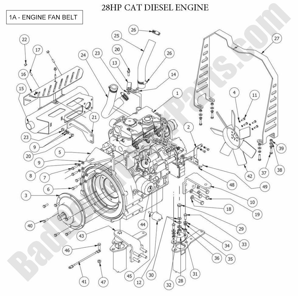 Bad Boy Parts Lookup - 2014 Diesels 28HP Cat Diesel Engine