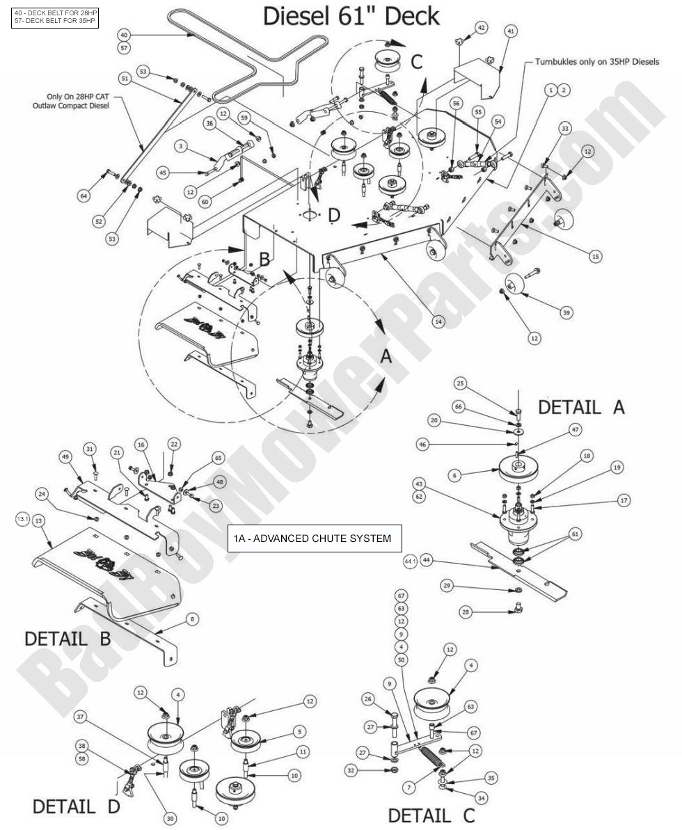 2014 Diesels - 61" Deck Assembly