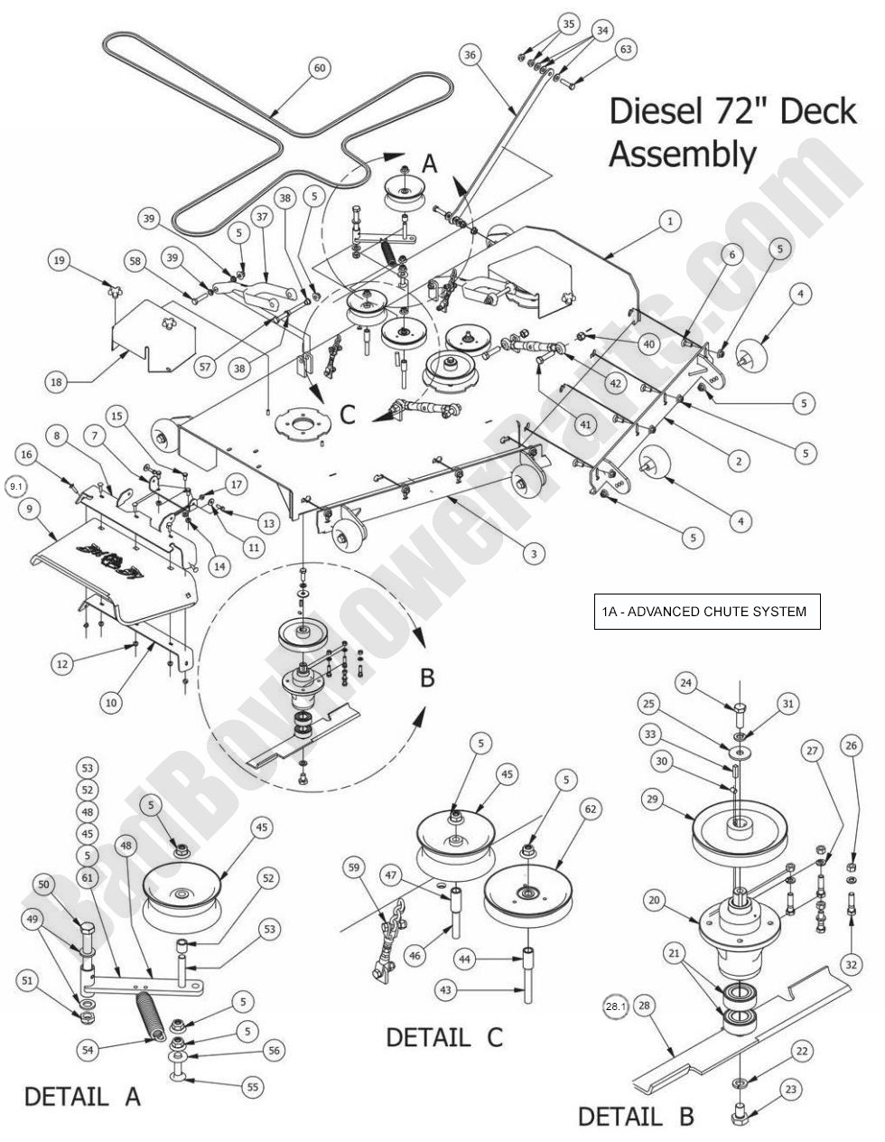 2014 Diesels - 72" Deck Assembly