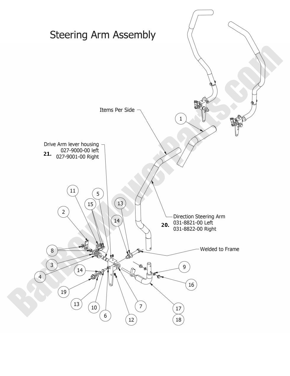 2015 MZ Steering Arm Assembly