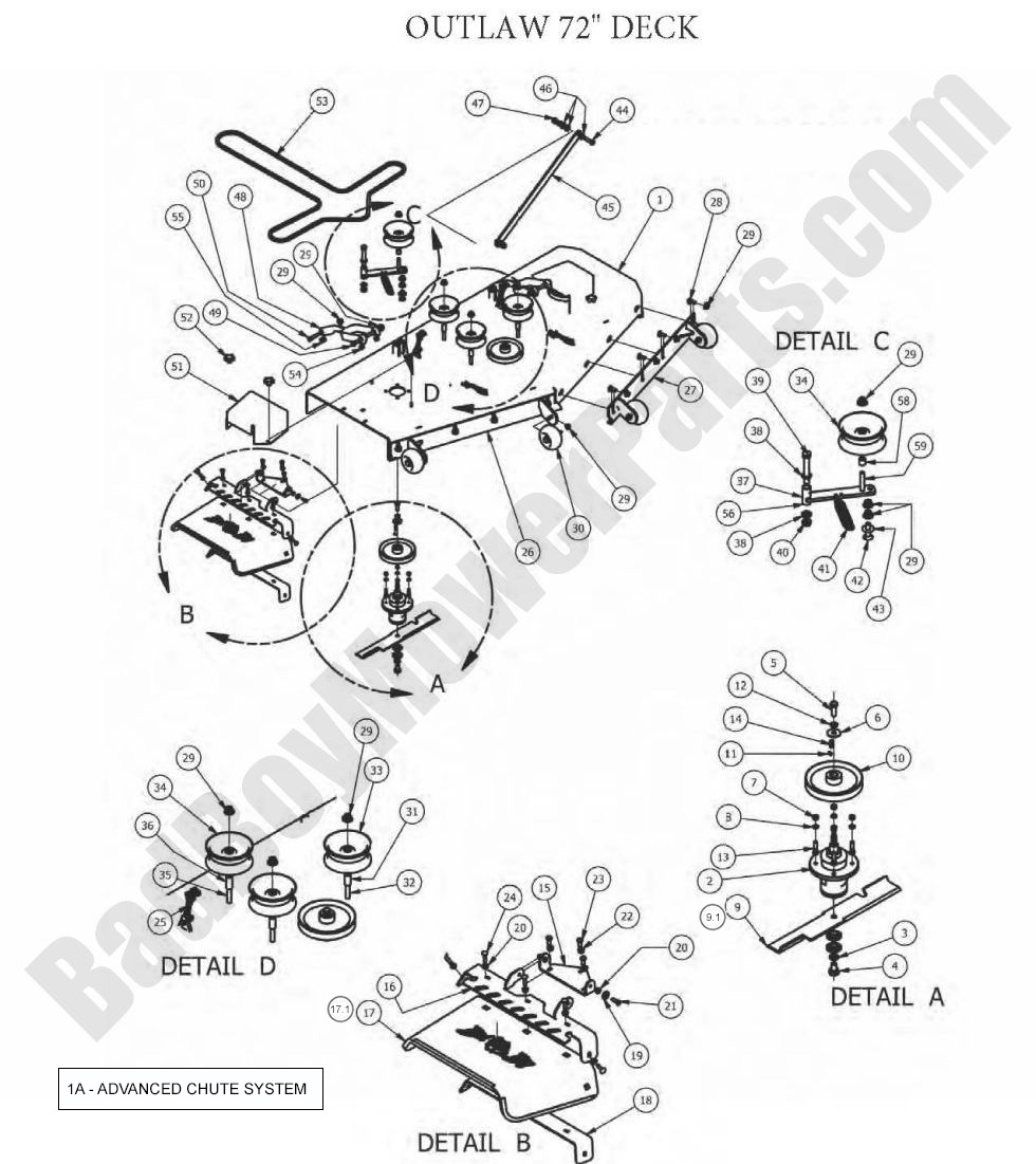 2012 Outlaw XP - 72" Deck Assembly