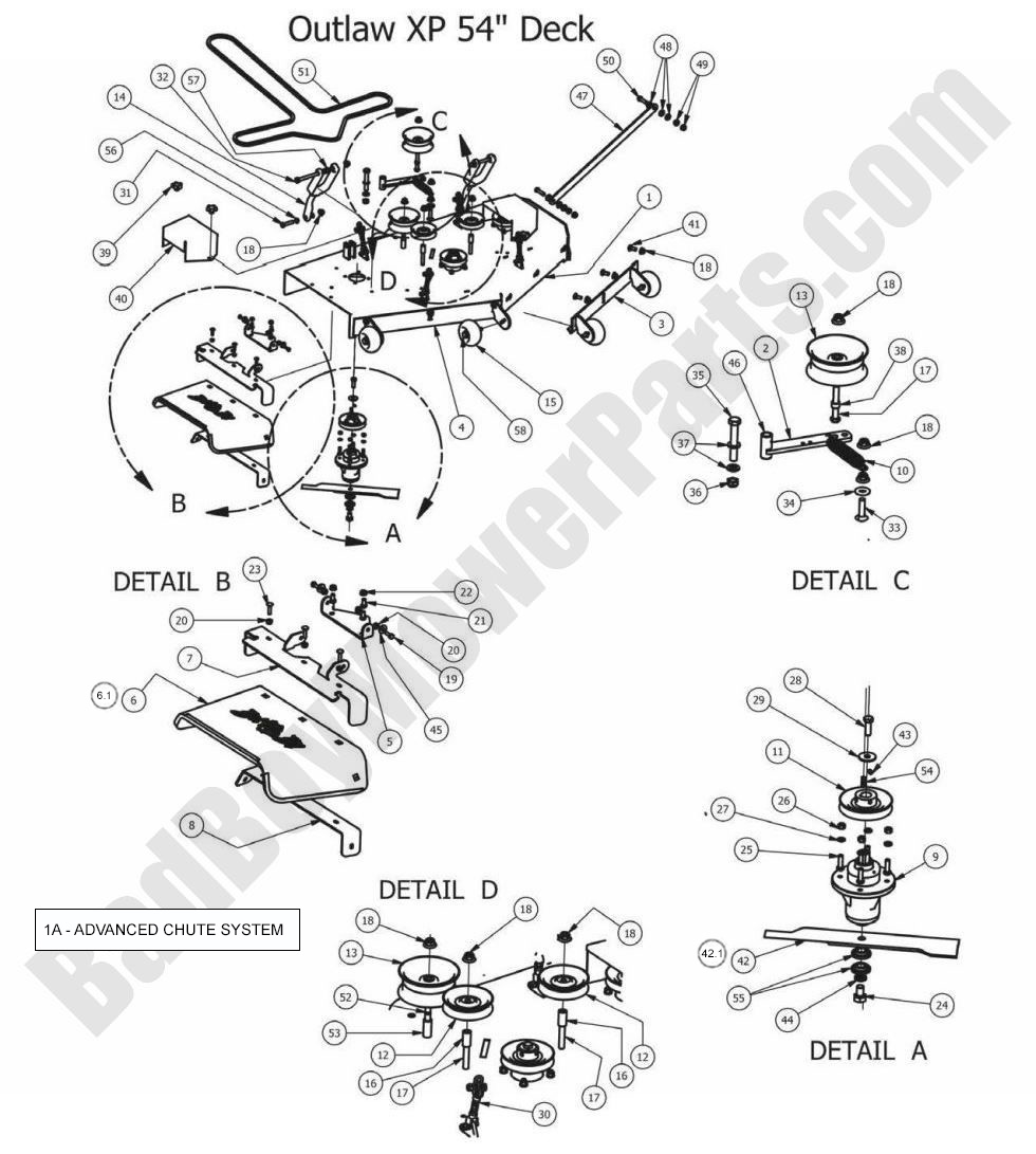 2013 Outlaw XP - 54" Deck Assembly