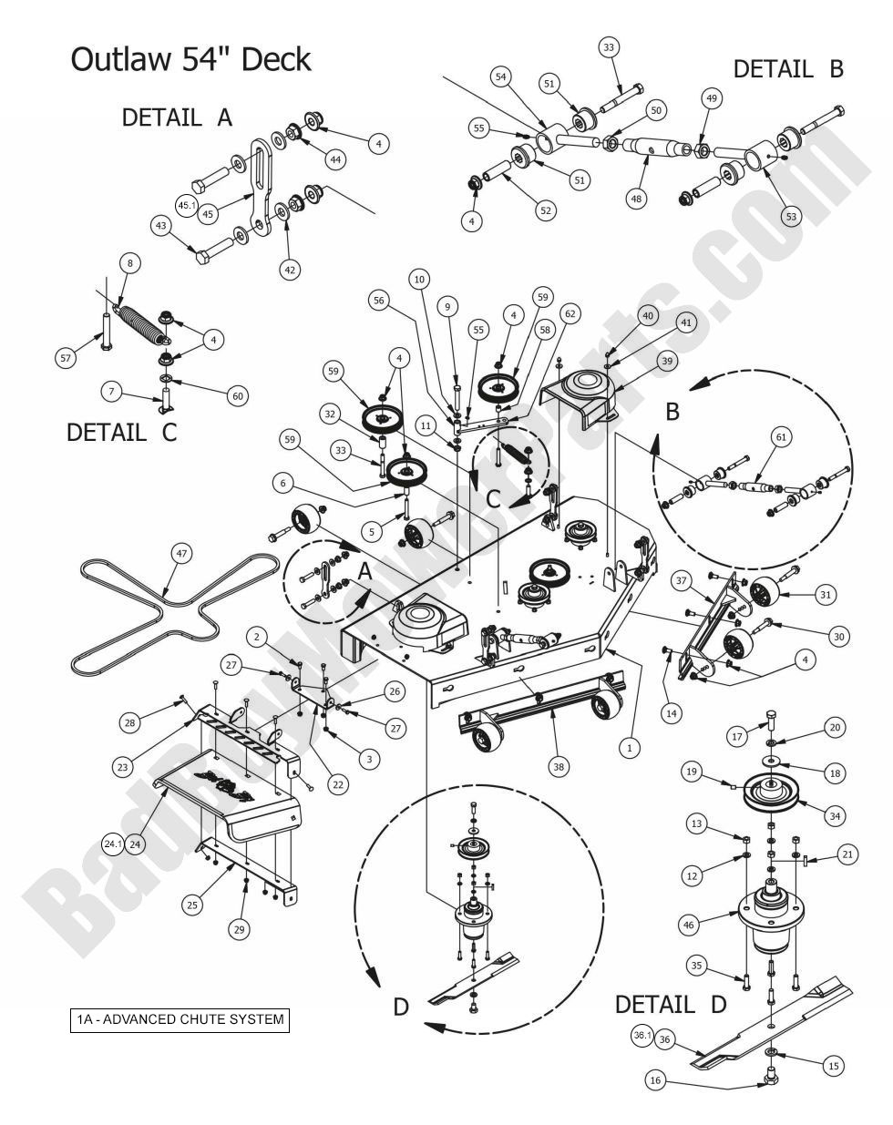 2015 Outlaw XP - 54" Deck Assembly