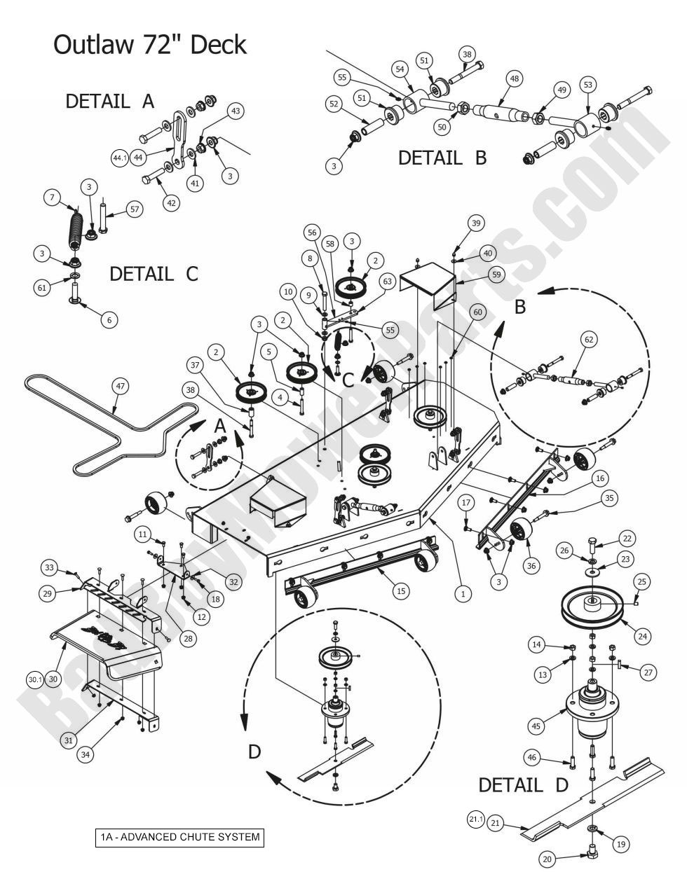 2015 Outlaw XP - 72" Deck Assembly