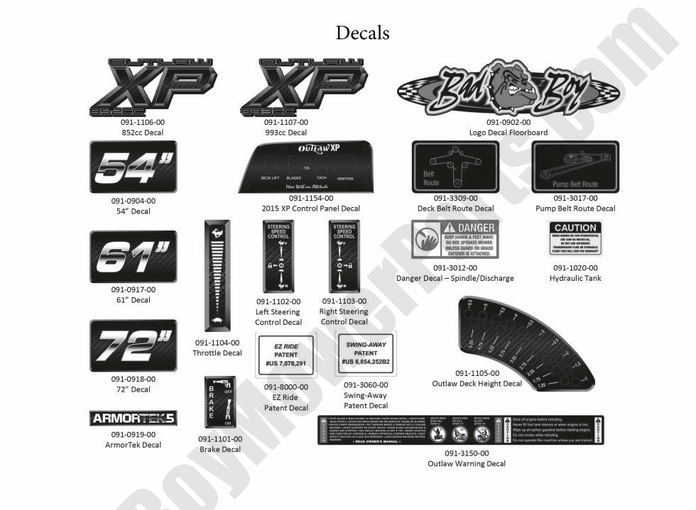 2015 Outlaw XP - Decals