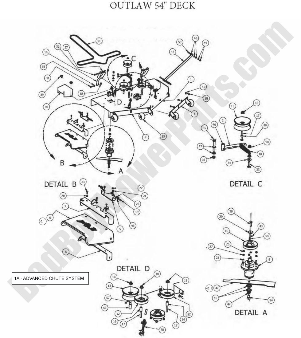2012 Outlaw & Outlaw Extreme - 54" Deck Assembly