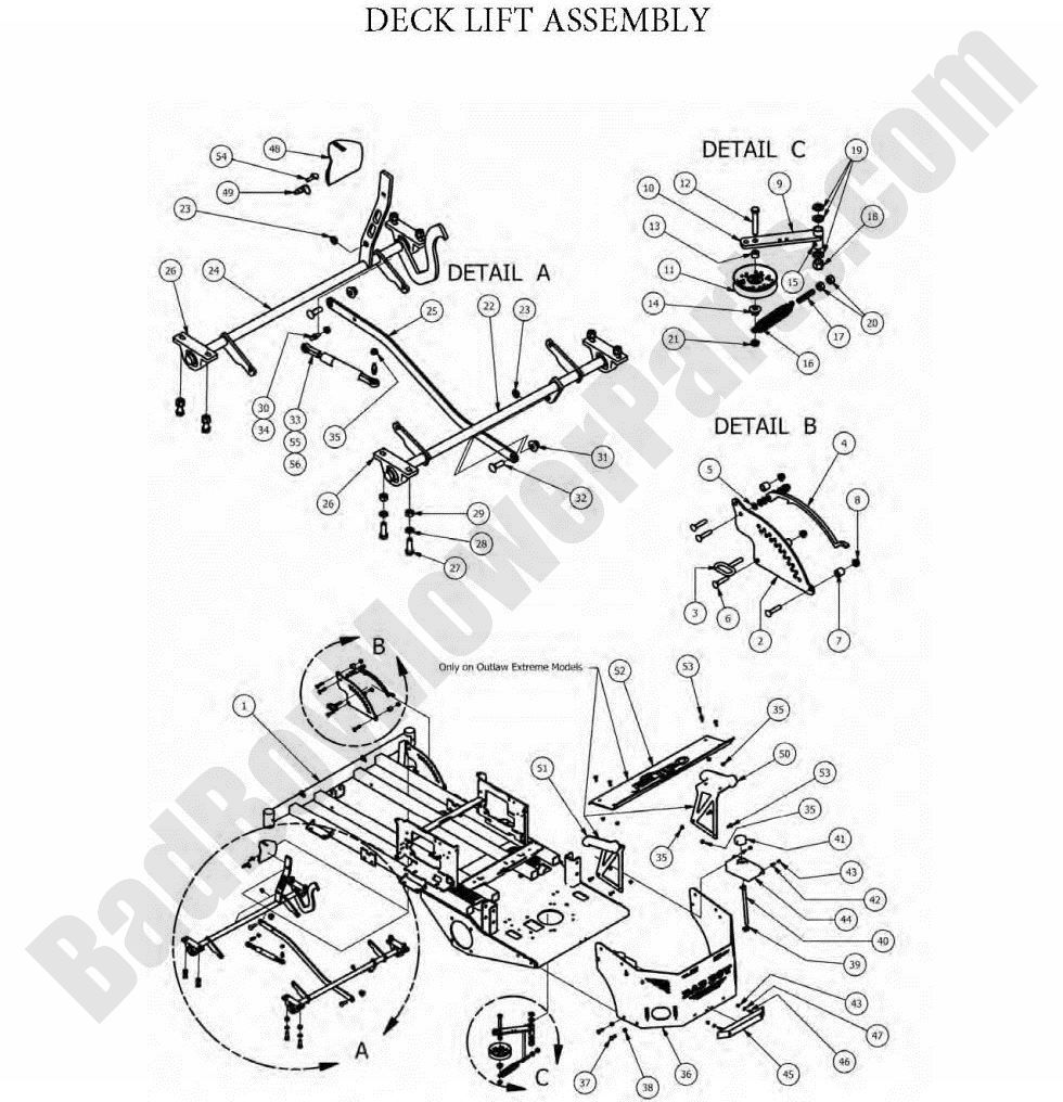 2012 Outlaw & Outlaw Extreme - Deck Lift Assembly