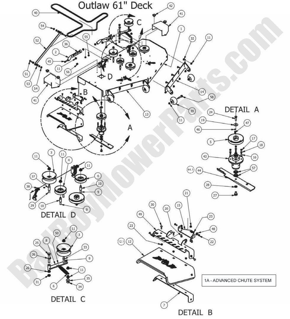 2013 Outlaw & Outlaw Extreme - 61" Deck Assembly