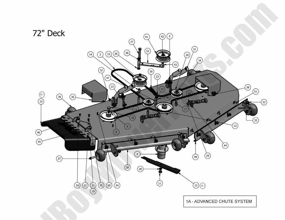 2010 Pup and Lightning 72" Deck Assembly