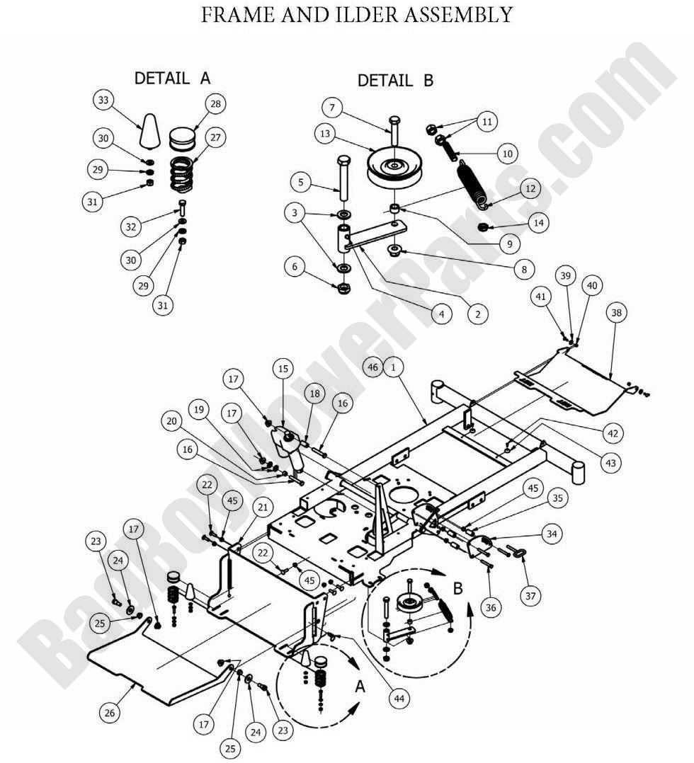 2012 Stand-On - Frame & Idler Assembly