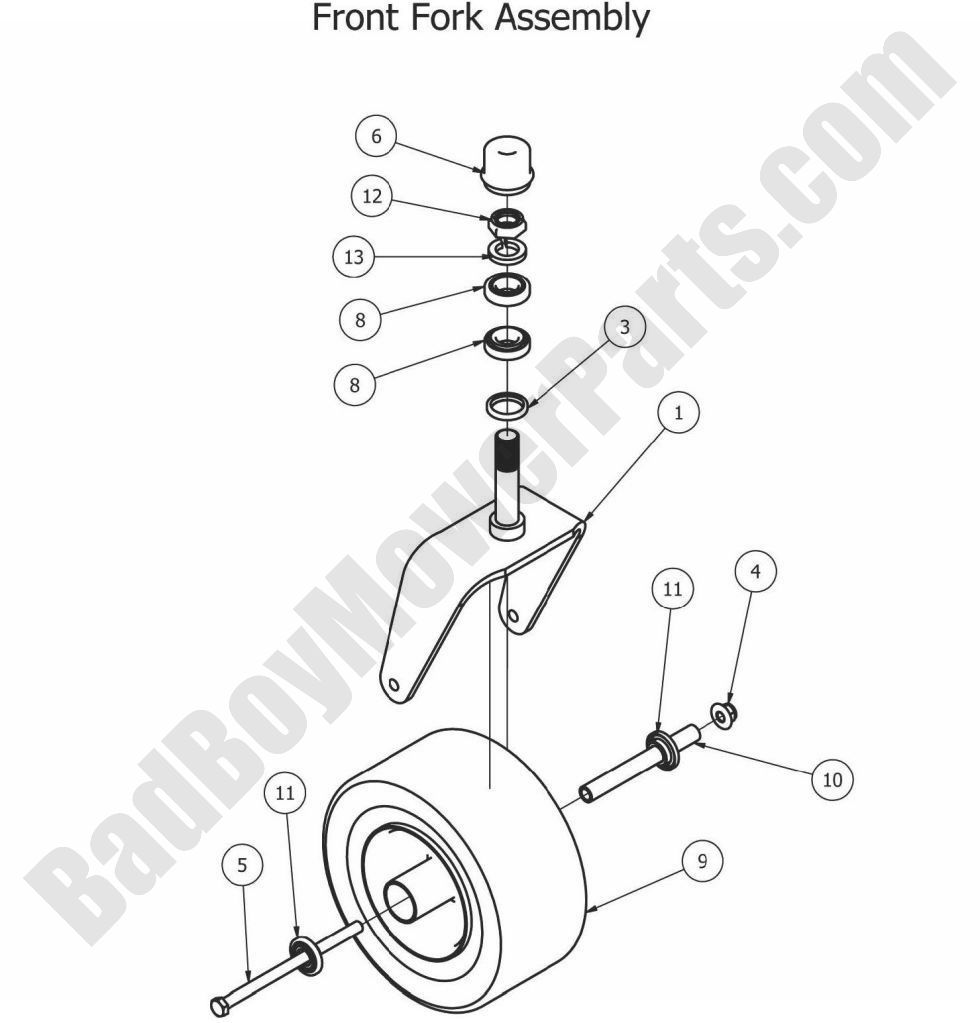 2012 Stand-On - Front Fork Assembly