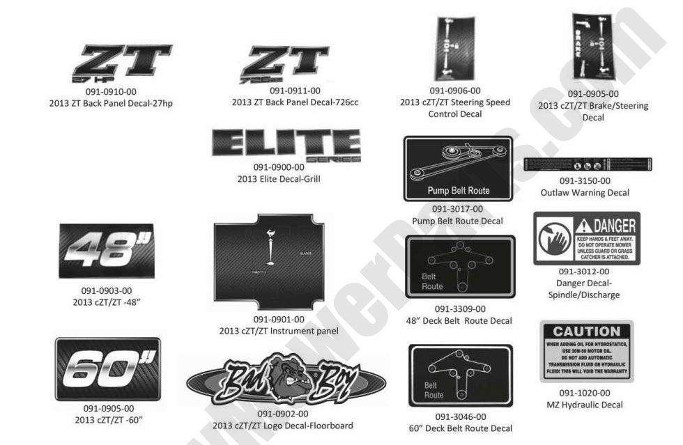 2013 ZT Elite Decals
