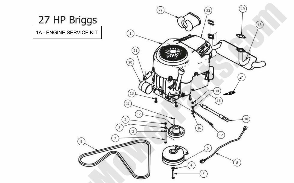 2013 ZT Elite Engine - 27Hp Briggs