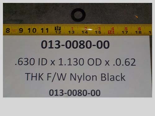 013-0080-00 -.630 ID x 1.130 OD x.062 THK F/W Nylon Black