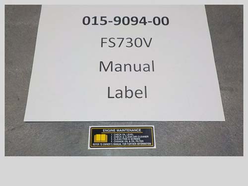 015-9094-00 - FS730V Manual Label | Free Shipping Over $100