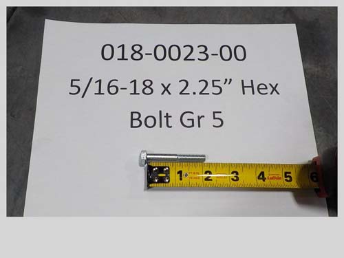 018-0023-00 - 5/16-18 x 2.25" Hex Bolt
