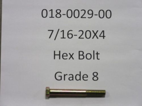 018-0029-00 - 7/16-20x4" Hex Bolt Gr.8 | Free Shipping Over $100