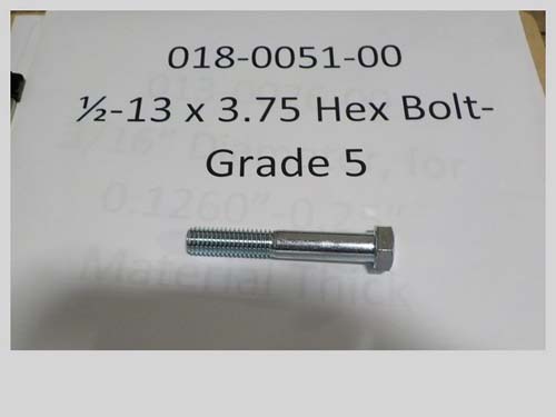 018-0051-00 - 1/2-13 X 3.75 Hex Bolt-