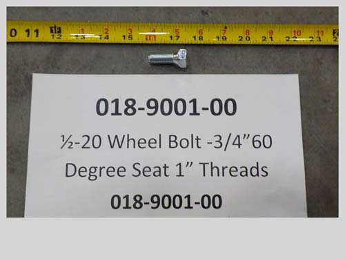 018-9001-00 - 1/2-20 Wheel Bolt -3/4" | Free Shipping Over $100