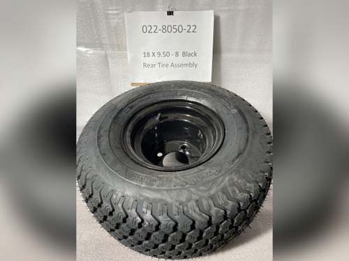 022-8050-22 - 18x9.50-8 Tire and Wheel - Black Wheel - Turf Saver Style Tire (See Models Used On For Details)